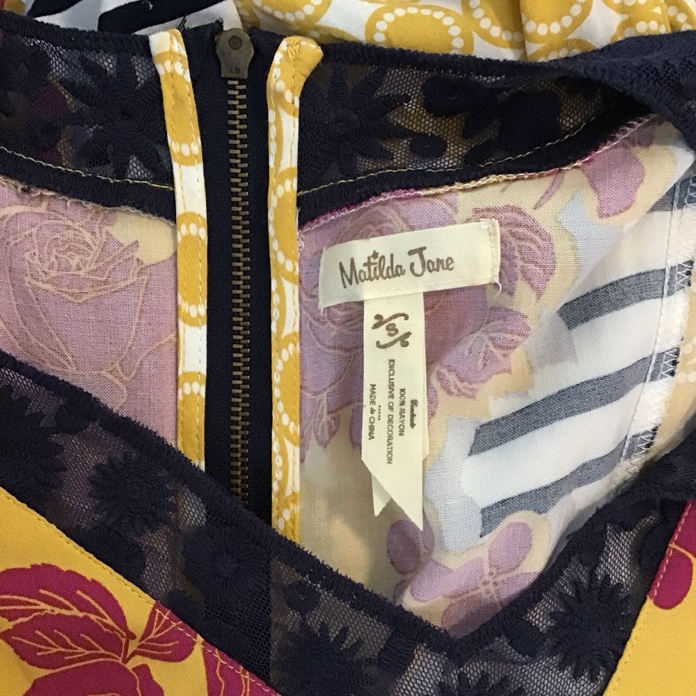Nwot Matilda Jane Yellow patchwork shift Dress - Picture 6 of 8